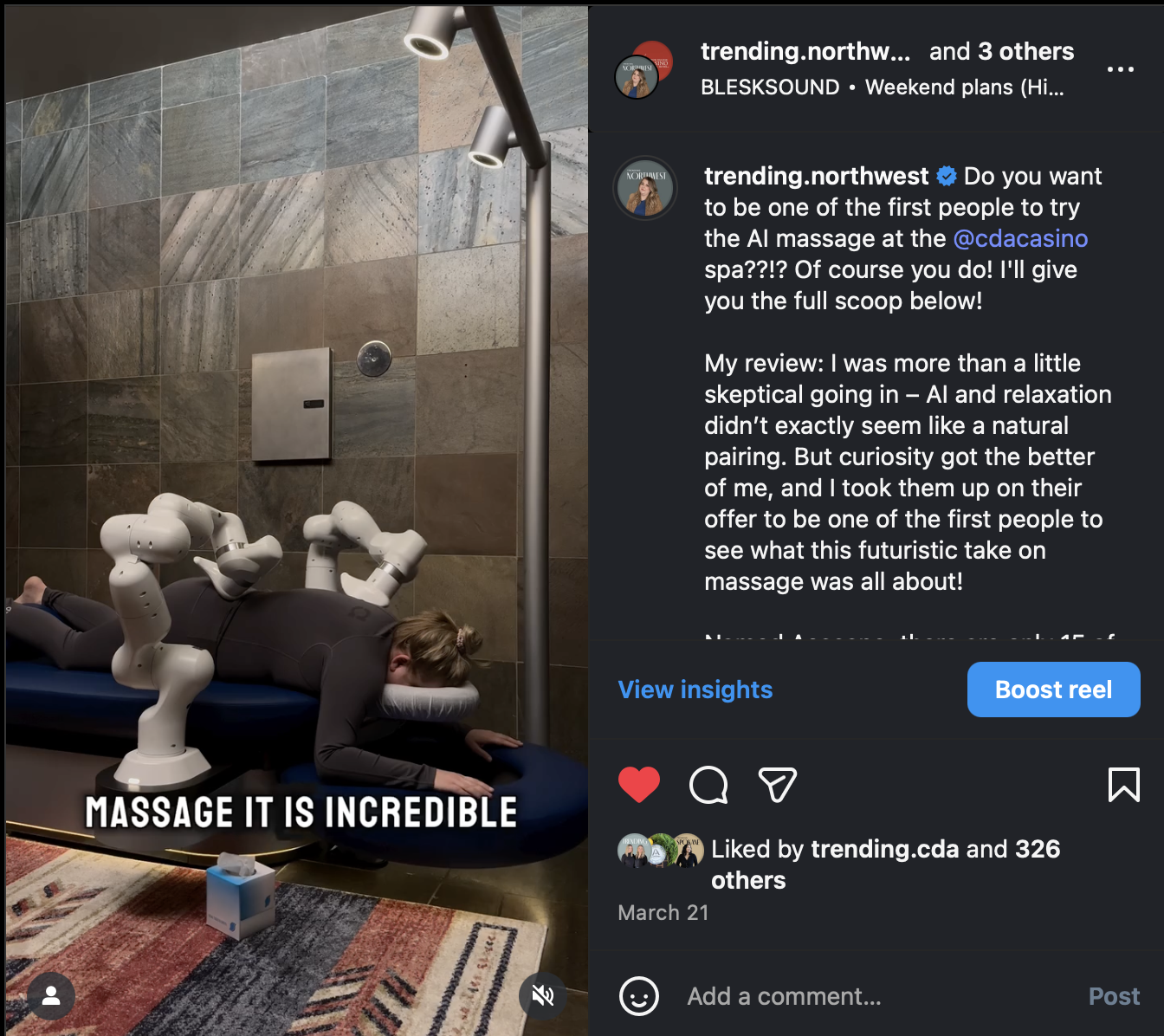 AI Massage Review Video at the Coeur d'Alene Casino